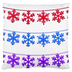 Christmas Snowflake Large Flano Cushion Case (one Side) by Wegoenart