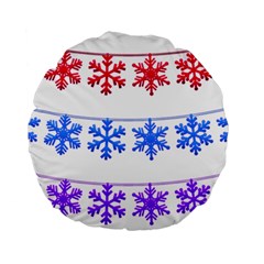 Christmas Snowflake Standard 15  Premium Flano Round Cushions by Wegoenart