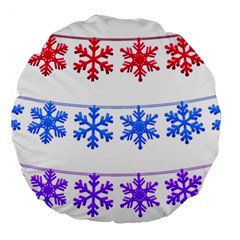 Christmas Snowflake Large 18  Premium Flano Round Cushions by Wegoenart