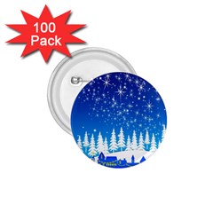 Snowflakes Snowy Landscape Reindeer 1 75  Buttons (100 Pack)  by Wegoenart