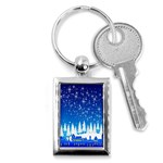 Snowflakes Snowy Landscape Reindeer Key Chains (Rectangle)  Front