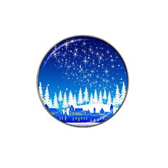 Snowflakes Snowy Landscape Reindeer Hat Clip Ball Marker (4 Pack) by Wegoenart