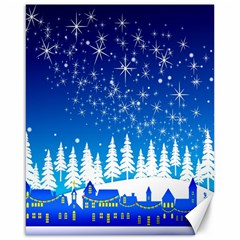 Snowflakes Snowy Landscape Reindeer Canvas 16  X 20  by Wegoenart