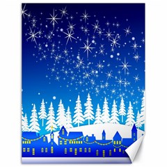 Snowflakes Snowy Landscape Reindeer Canvas 18  X 24  by Wegoenart