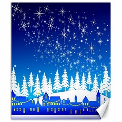 Snowflakes Snowy Landscape Reindeer Canvas 20  X 24  by Wegoenart