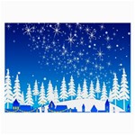 Snowflakes Snowy Landscape Reindeer Large Glasses Cloth Front