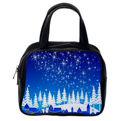 Snowflakes Snowy Landscape Reindeer Classic Handbag (one Side) by Wegoenart