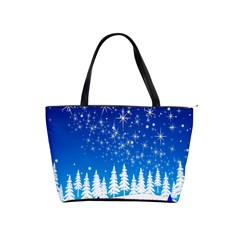 Snowflakes Snowy Landscape Reindeer Classic Shoulder Handbag by Wegoenart