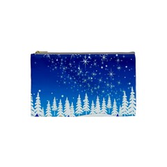 Snowflakes Snowy Landscape Reindeer Cosmetic Bag (small) by Wegoenart