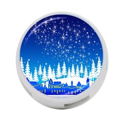 Snowflakes Snowy Landscape Reindeer 4-port Usb Hub (two Sides) by Wegoenart