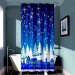 Snowflakes Snowy Landscape Reindeer Shower Curtain 36  x 72  (Stall)  Curtain(36 X72 ) - 33.26 x66.24  Curtain(36 X72 )