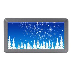 Snowflakes Snowy Landscape Reindeer Memory Card Reader (mini) by Wegoenart