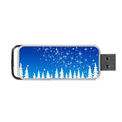 Snowflakes Snowy Landscape Reindeer Portable Usb Flash (one Side) by Wegoenart