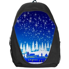 Snowflakes Snowy Landscape Reindeer Backpack Bag by Wegoenart