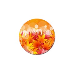 Autumn Background Maple Leaves Bokeh Golf Ball Marker by Wegoenart