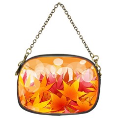 Autumn Background Maple Leaves Bokeh Chain Purse (two Sides) by Wegoenart