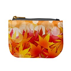 Autumn Background Maple Leaves Bokeh Mini Coin Purse by Wegoenart