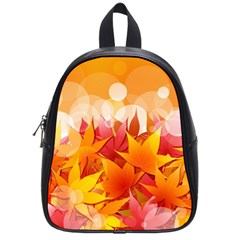 Autumn Background Maple Leaves Bokeh School Bag (small) by Wegoenart