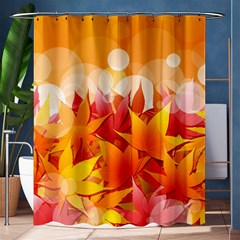 Autumn Background Maple Leaves Bokeh Shower Curtain 60  X 72  (medium)  by Wegoenart