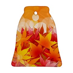 Autumn Background Maple Leaves Bokeh Ornament (bell) by Wegoenart