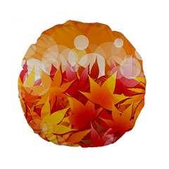 Autumn Background Maple Leaves Bokeh Standard 15  Premium Round Cushions by Wegoenart