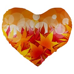 Autumn Background Maple Leaves Bokeh Large 19  Premium Heart Shape Cushions by Wegoenart