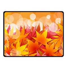 Autumn Background Maple Leaves Bokeh Double Sided Fleece Blanket (small)  by Wegoenart