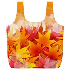 Autumn Background Maple Leaves Bokeh Full Print Recycle Bag (xl) by Wegoenart