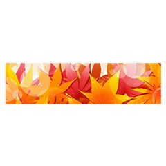 Autumn Background Maple Leaves Bokeh Satin Scarf (oblong) by Wegoenart