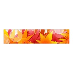 Autumn Background Maple Leaves Bokeh Velvet Scrunchie by Wegoenart