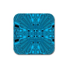 Technology Board Trace Digital Rubber Square Coaster (4 Pack)  by Wegoenart