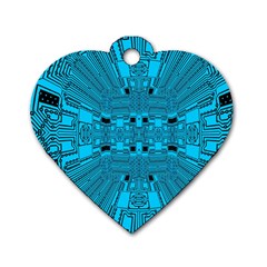 Technology Board Trace Digital Dog Tag Heart (one Side) by Wegoenart