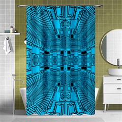 Technology Board Trace Digital Shower Curtain 48  X 72  (small)  by Wegoenart