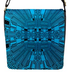 Technology Board Trace Digital Flap Closure Messenger Bag (s) by Wegoenart