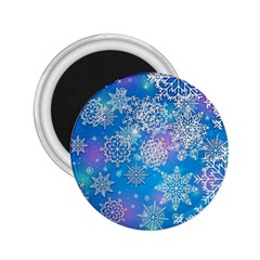 Snowflake Background Blue Purple 2 25  Magnets by Wegoenart