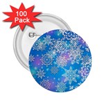 Snowflake Background Blue Purple 2.25  Buttons (100 pack)  Front