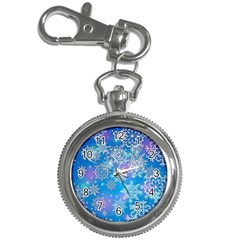 Snowflake Background Blue Purple Key Chain Watches by Wegoenart