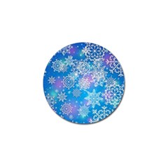 Snowflake Background Blue Purple Golf Ball Marker by Wegoenart