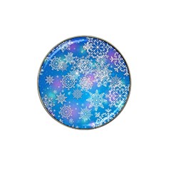 Snowflake Background Blue Purple Hat Clip Ball Marker (4 Pack) by Wegoenart