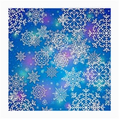 Snowflake Background Blue Purple Medium Glasses Cloth by Wegoenart