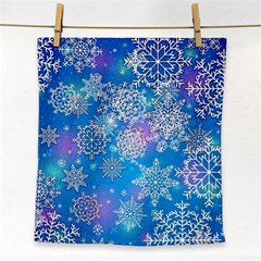 Snowflake Background Blue Purple Face Towel by Wegoenart