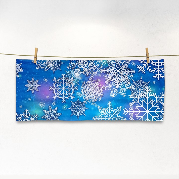 Snowflake Background Blue Purple Hand Towel