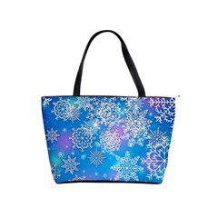 Snowflake Background Blue Purple Classic Shoulder Handbag by Wegoenart