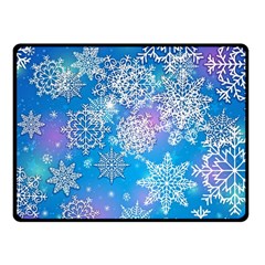 Snowflake Background Blue Purple Fleece Blanket (small) by Wegoenart