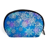 Snowflake Background Blue Purple Accessory Pouch (Large) Front