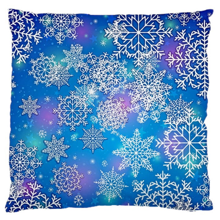 Snowflake Background Blue Purple Standard Flano Cushion Case (Two Sides)