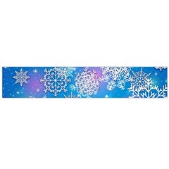 Snowflake Background Blue Purple Large Flano Scarf  by Wegoenart