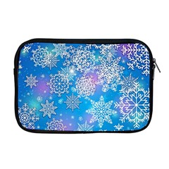 Snowflake Background Blue Purple Apple Macbook Pro 17  Zipper Case by Wegoenart