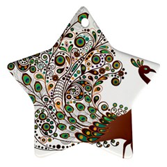 Peacock Graceful Bird Animal Ornament (star) by Wegoenart