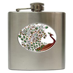 Peacock Graceful Bird Animal Hip Flask (6 Oz) by Wegoenart